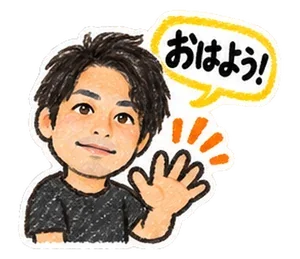 クレヨン画で作った男性のスタンプ